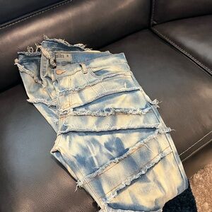 Trendy Distressed Light Blue Jeans